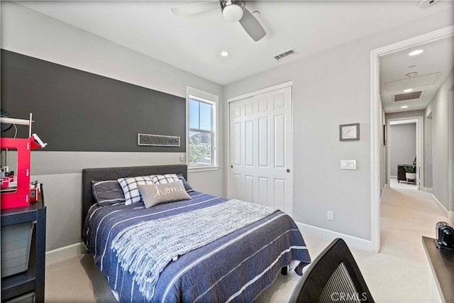 3905 Elderberry Cir, Corona, CA 92882 - carpeted bedroom with a closet, baseboards, and visible vents