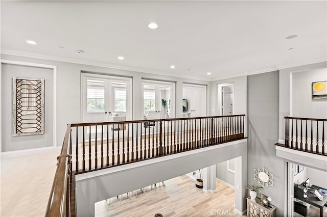 3905 Elderberry Cir, Corona, CA 92882 - stairway with baseboards, recessed lighting, and ornamental molding