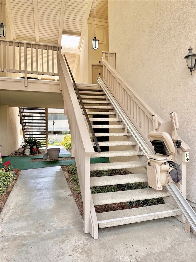 view of stairway