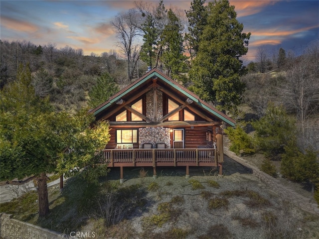 29632 Hook Creek Rd, Cedar Glen, CA 92321 - view of back of house at dusk