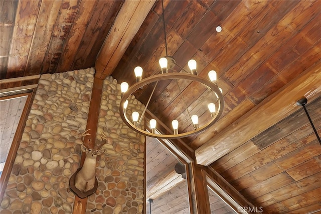 29632 Hook Creek Rd, Cedar Glen, CA 92321 - detailed view of a wood ceiling with exposed beams