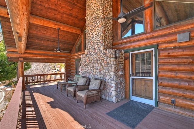 29632 Hook Creek Rd, Cedar Glen, CA 92321 - porch with ceiling fan