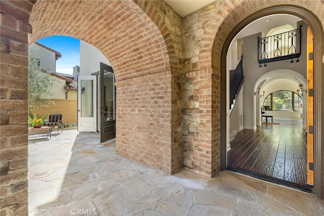3 Observatory, Newport Coast, CA 92657 - property entrance with brick siding and a patio
