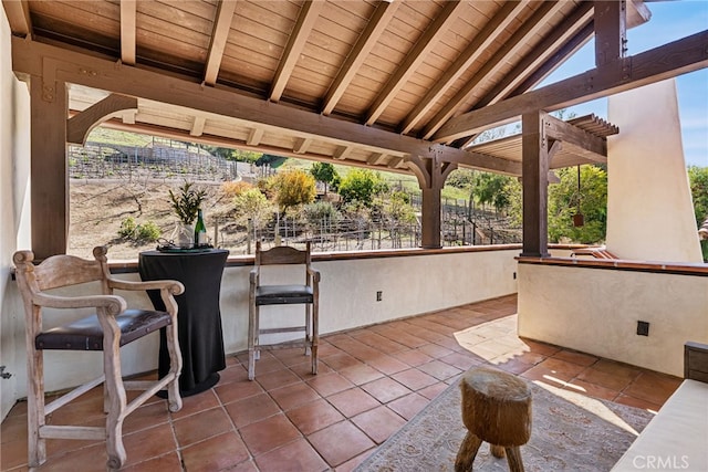 view of patio / terrace with outdoor dry bar