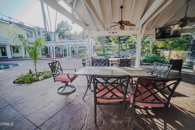 600 Monte Vista Dr, Santa Paula, CA 93060 - view of patio / terrace featuring outdoor dining area and ceiling fan