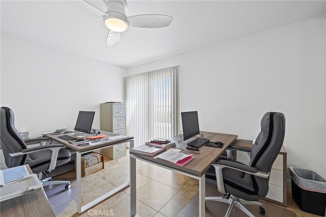 76851 Oklahoma Ave, Palm Desert, CA 92211 - tiled office with ceiling fan