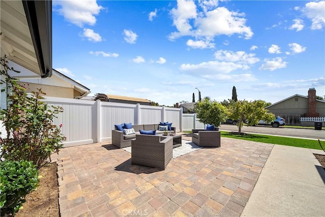 22287 Modina, Laguna Hills, CA 92653 - view of patio with an outdoor living space and fence
