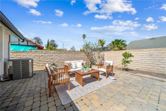 22287 Modina, Laguna Hills, CA 92653 - view of patio / terrace with cooling unit, an outdoor hangout area, and a fenced backyard