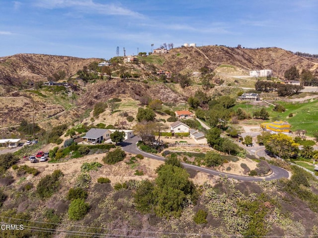 aerial view featuring a mountain view