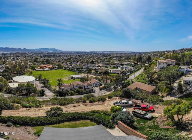 bird's eye view with a mountain view and a residential view