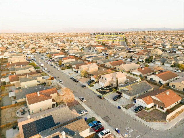 bird's eye view with a residential view