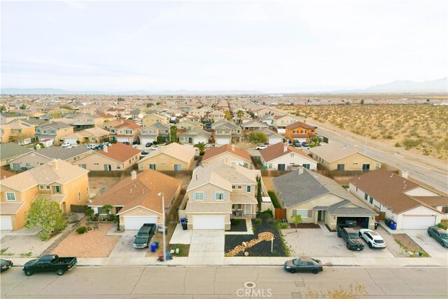 aerial view with a residential view