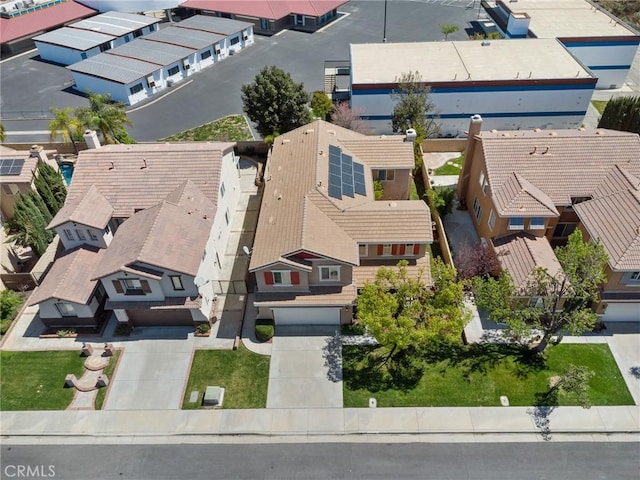 aerial view with a residential view
