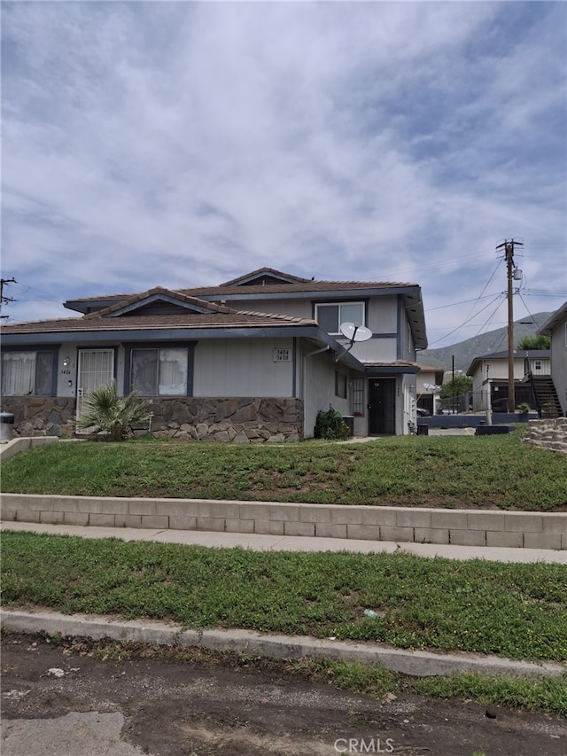 3408 20th St, Highland, CA 92346 - view of front of home with stone siding