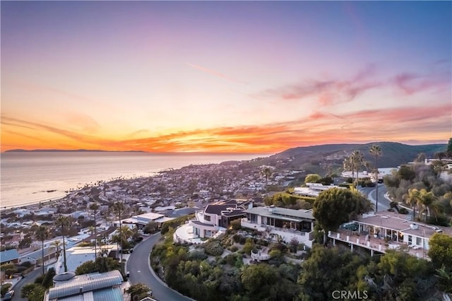1223 Skyline Dr, Laguna Beach, CA 92651 - aerial view at dusk of a water and mountain view