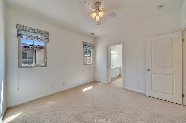 37 Fanpalm, Irvine, CA 92620 - unfurnished bedroom with light colored carpet, ensuite bathroom, and a ceiling fan
