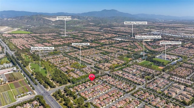 37 Fanpalm, Irvine, CA 92620 - aerial view of property and surrounding area with mountains