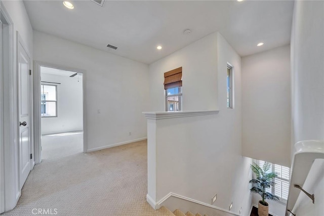 37 Fanpalm, Irvine, CA 92620 - hallway featuring healthy amount of natural light, light colored carpet, and recessed lighting