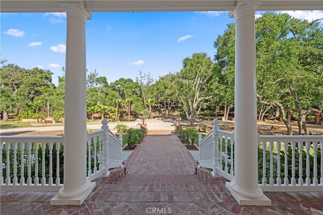 view of patio with a porch