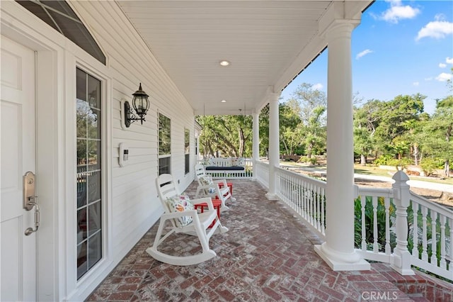 view of patio with covered porch