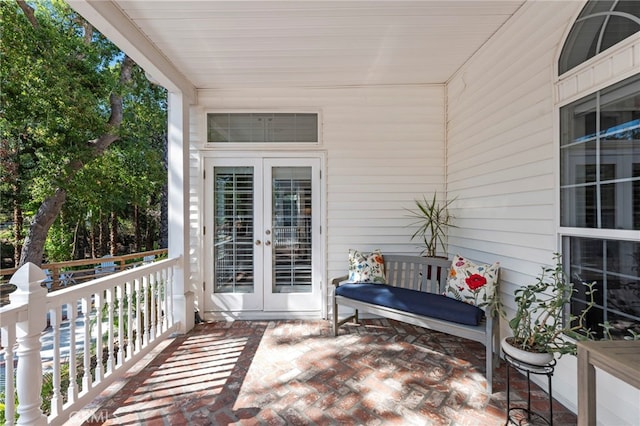 exterior space featuring french doors