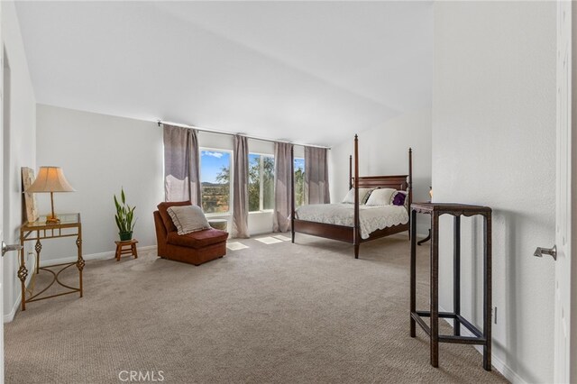 27669 Bluff Vista Way, Menifee, CA 92584 - bedroom featuring baseboards, carpet floors, and vaulted ceiling