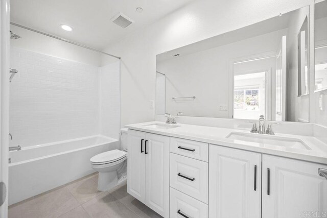 8624 Amherst St, Santee, CA 92071 - full bath featuring a sink, visible vents, toilet, and tile patterned floors