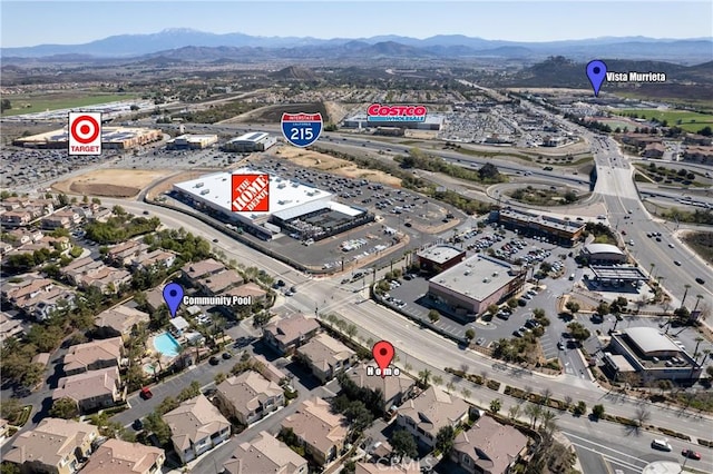 27571 Darrington Ave Unit 2, Murrieta, CA 92562 - aerial view of property and surrounding area featuring a mountainous background