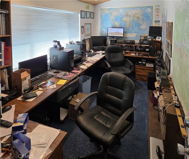 view of carpeted office