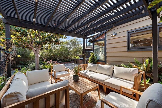 view of patio / terrace with an outdoor living space