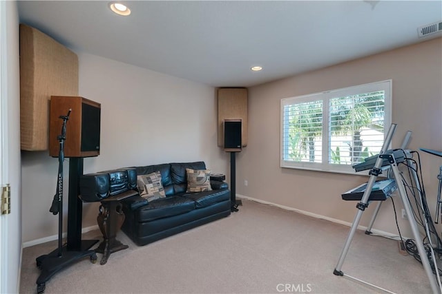 26718 Cactus Creek Way, Menifee, CA 92586 - living area featuring carpet flooring, baseboards, and recessed lighting