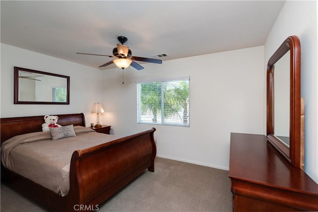 26718 Cactus Creek Way, Menifee, CA 92586 - bedroom with light carpet, baseboards, and a ceiling fan