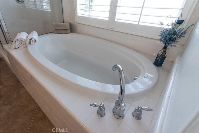 26718 Cactus Creek Way, Menifee, CA 92586 - bathroom featuring tile patterned floors and a garden tub