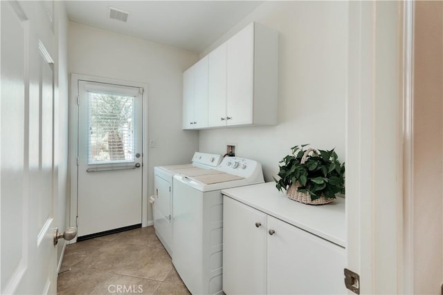 26718 Cactus Creek Way, Menifee, CA 92586 - washroom featuring cabinet space, washer and clothes dryer, and light tile patterned floors