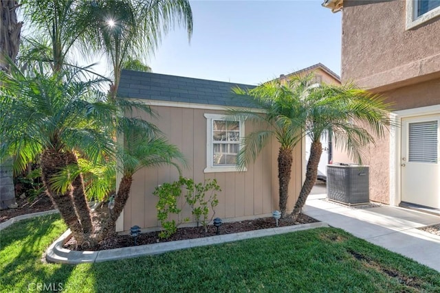 26718 Cactus Creek Way, Menifee, CA 92586 - view of outbuilding featuring central air condition unit and an outbuilding