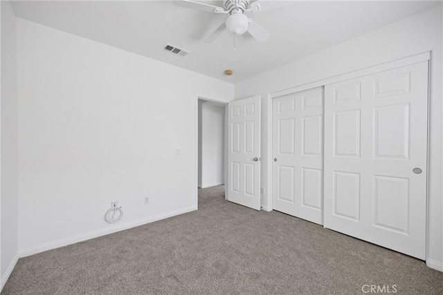34135 Crenshaw St, Beaumont, CA 92223 - unfurnished bedroom featuring carpet floors, a closet, and a ceiling fan