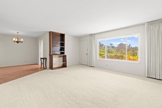 4428 Skimmer Way, Oceanside, CA 92057 - unfurnished living room featuring carpet floors and a chandelier