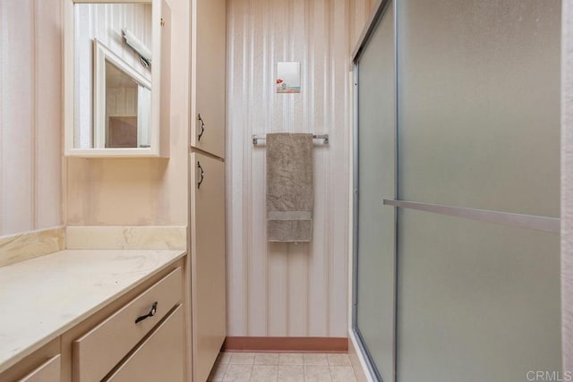 4428 Skimmer Way, Oceanside, CA 92057 - bathroom with vanity, a shower stall, and tile patterned flooring