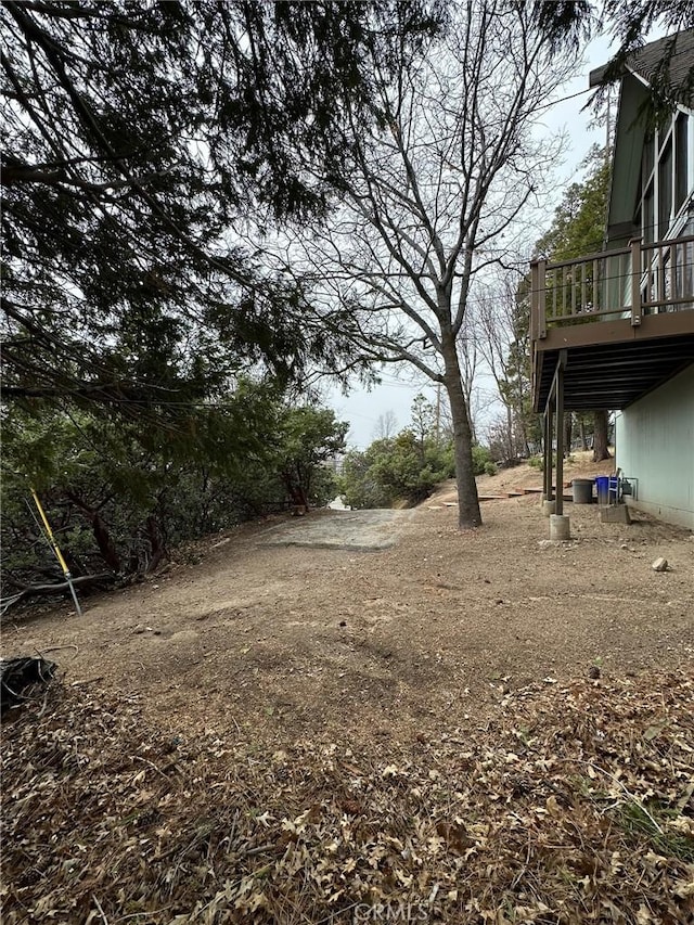 743 Rhine Rd, Lake Arrowhead, CA 92352 - view of yard featuring a wooden deck