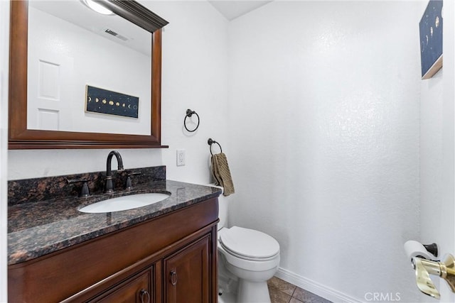 604 Avenida Acapulco, San Clemente, CA 92672 - half bath featuring toilet, vanity, tile patterned floors, and baseboards