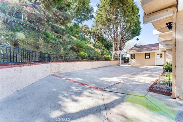 view of patio featuring a fenced backyard