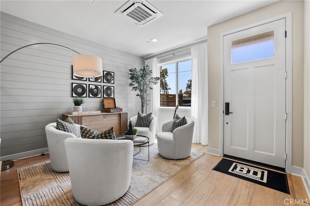 19011 Main St Unit 121, Huntington Beach, CA 92648 - foyer entrance featuring visible vents, baseboards, recessed lighting, and wood finished floors