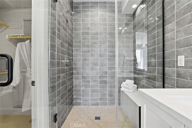 19011 Main St Unit 121, Huntington Beach, CA 92648 - bathroom with vanity and a stall shower