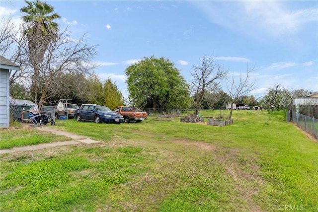 view of yard with fence