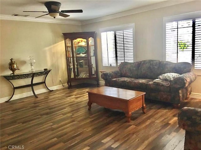 8982 Dahlia Dr, Corona, CA 92883 - living area with crown molding, wood finished floors, and a wealth of natural light