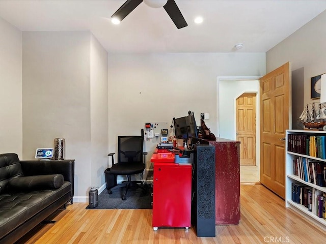 2080 Saint Louis Ave, Signal Hill, CA 90755 - home office featuring ceiling fan and wood finished floors