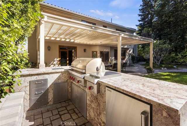 24925 Vista Verenda, Woodland Hills, CA 91367 - view of patio with area for grilling and exterior kitchen