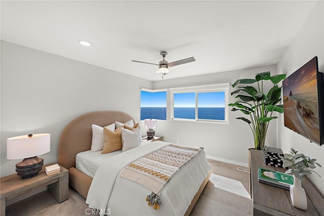 15 Vista De Catalina N, Laguna Beach, CA 92651 - bedroom featuring ceiling fan, recessed lighting, and baseboards