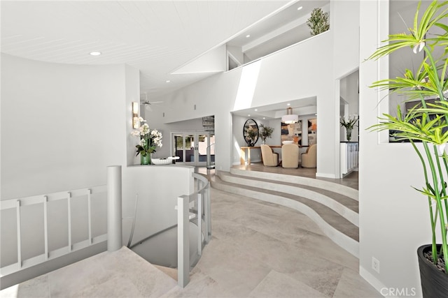 15 Vista De Catalina N, Laguna Beach, CA 92651 - hall with recessed lighting, a high ceiling, and baseboards
