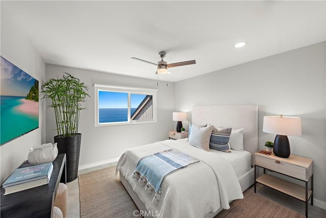 15 Vista De Catalina N, Laguna Beach, CA 92651 - carpeted bedroom with baseboards, recessed lighting, and ceiling fan